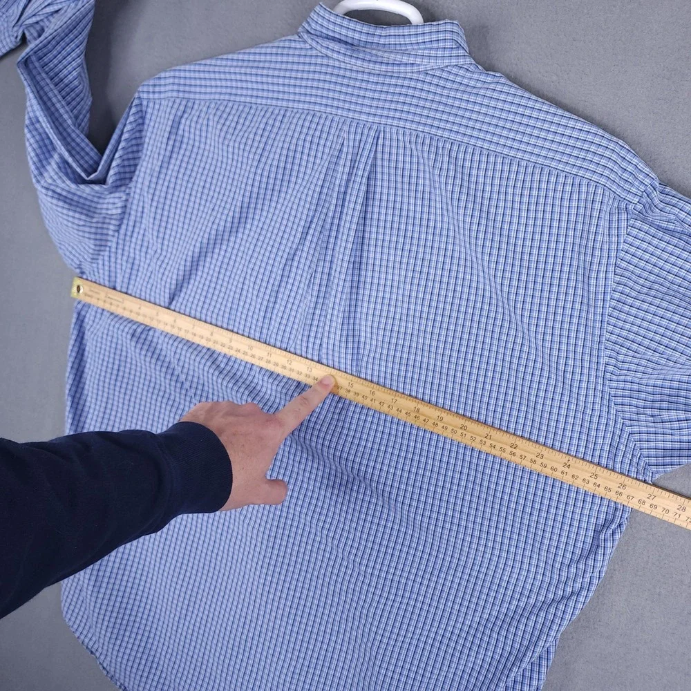 Ralph Lauren Blake Button Down Shirt Mens XL Blue Plaid Cotton‎ Classic Preppy